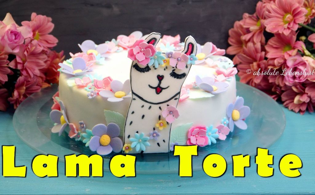 Lama Geburtstagstorte backen | Bunte Fondant Torte mit Blumen selber machen [für Anfänger geeignet]