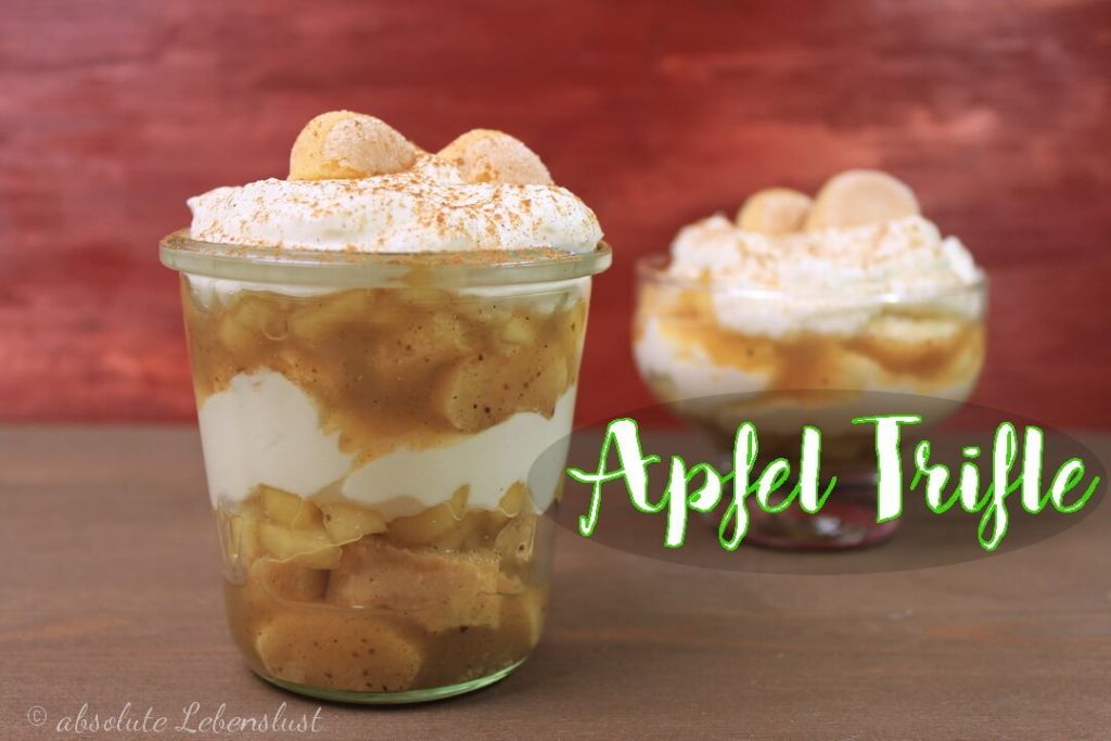 Apfel Trifle mit Weißwein | Schichtdessert im Glas