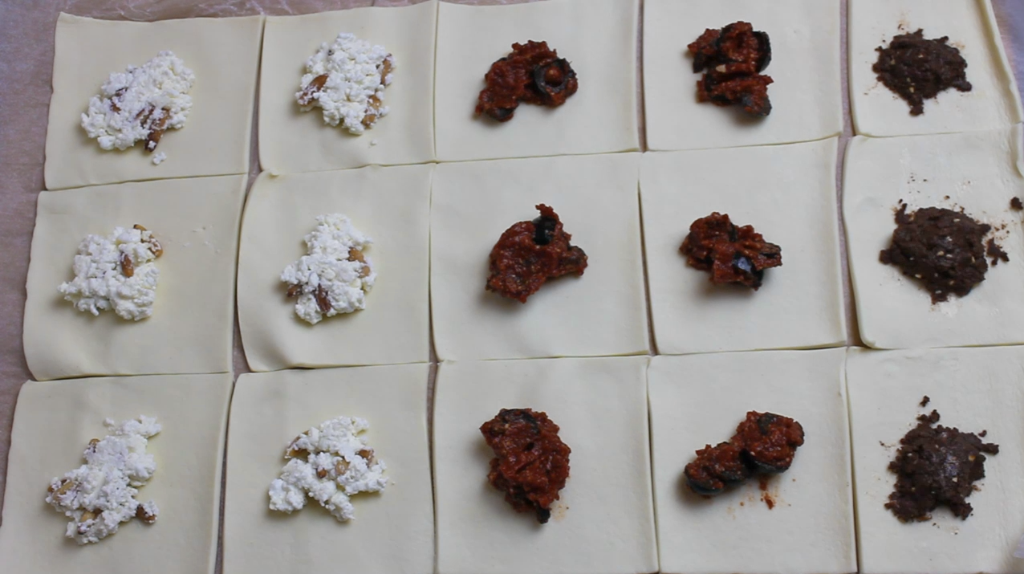 blätterteigtaschen, gefüllte blätterteigtaschen, rezepte mit blätterteig, fingerfood, silvesteressen, silvester rezepte