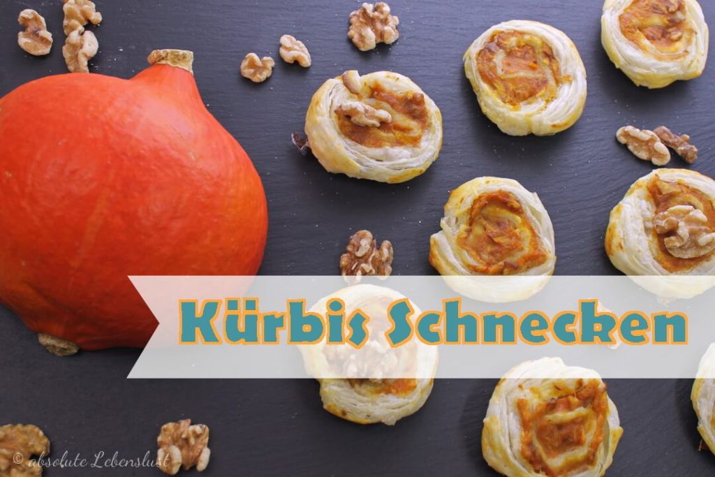 Blätterteigschnecken mit Kürbis, Apfel und karamellisierten Walnüssen