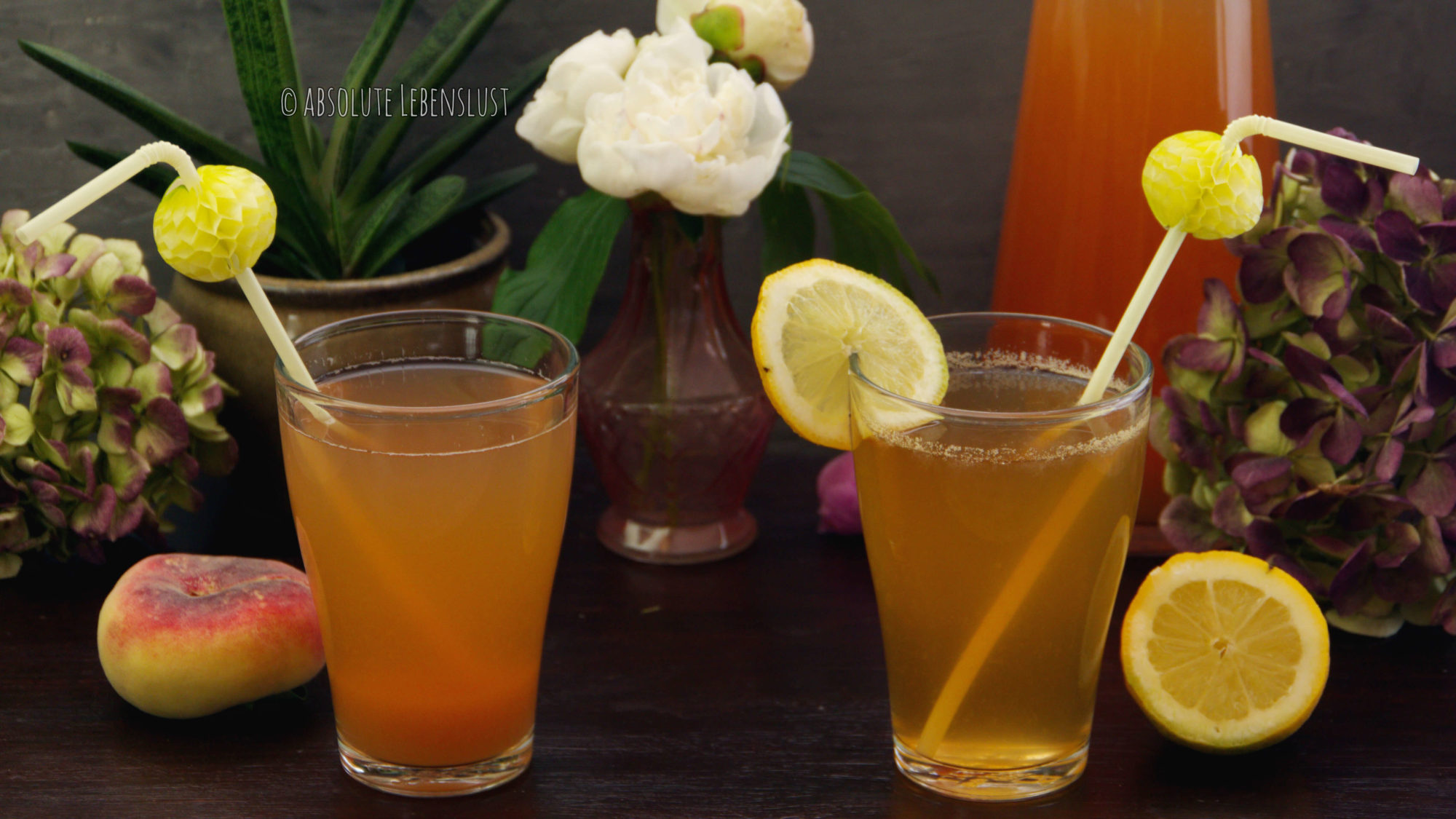 eistee rezept, eistee selber machen, pfirsich eistee, zitronen eistee, selber machen, rezepte, rezept, sommergetränke, sommer getränke - Kopie