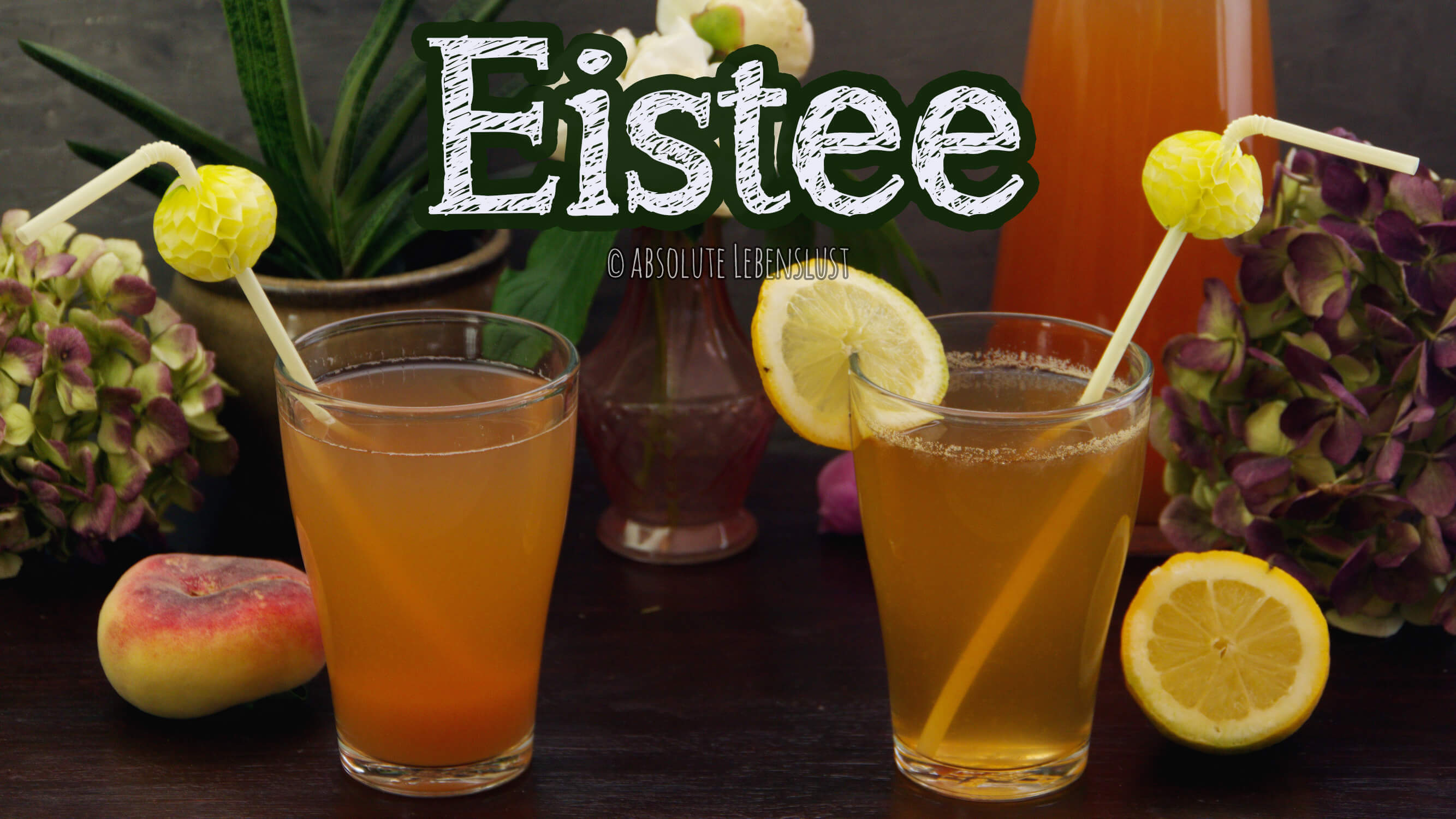 EISTEE selber machen | Pfirsich & Zitronen Eistee Rezept [einfach & schnell]