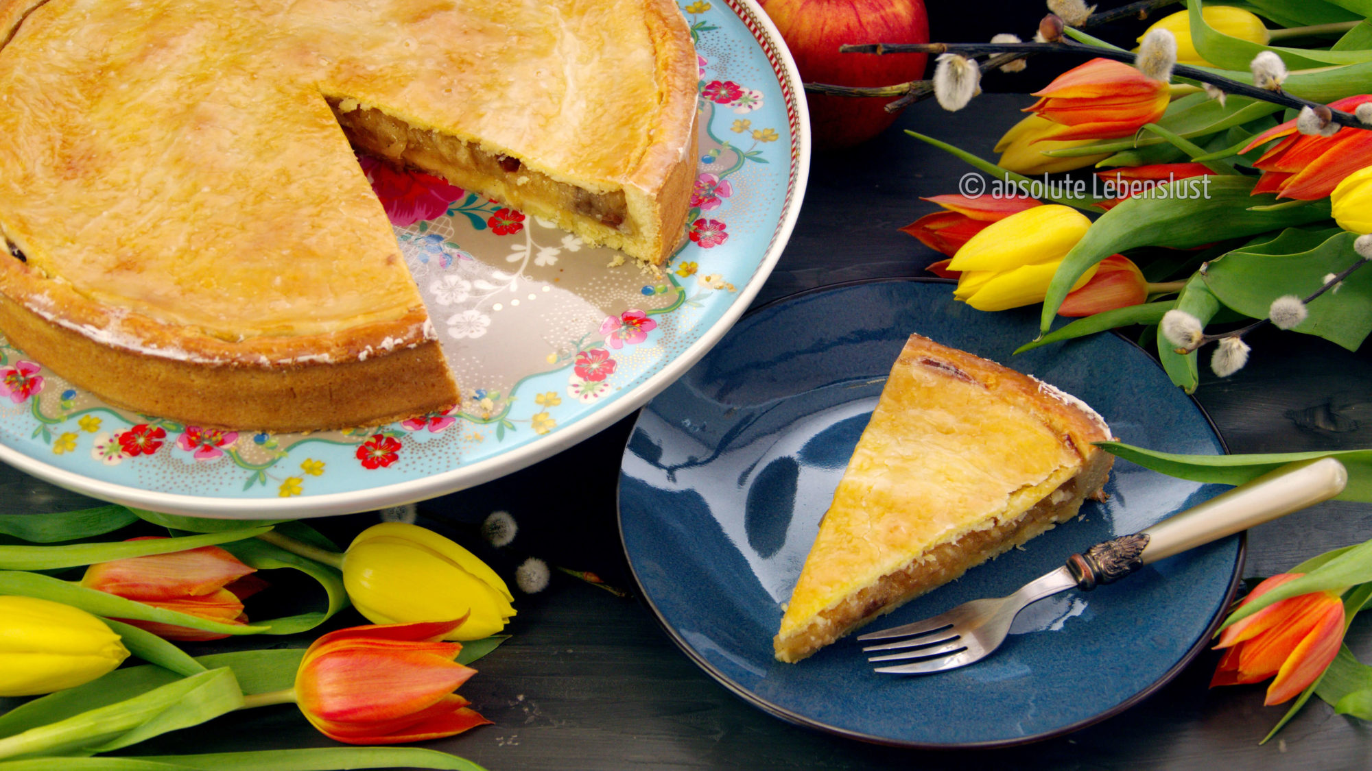 gedeckter apfelkuchen, backen, rezept, selber machen, nach omas rezept, mürbeteig, rosinen, einfach, apfelkuchen rezept, kuchen klassiker