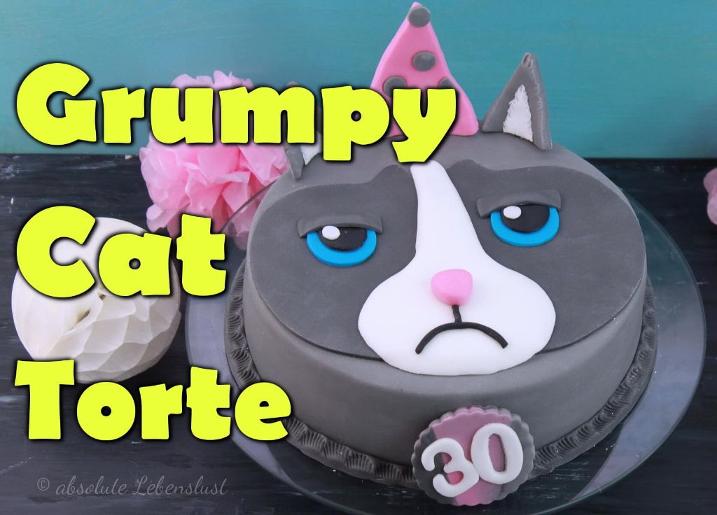 Grumpy Cat Motivtorte / Katzen Torte – Geburtstagstorte mit Fondant selber machen