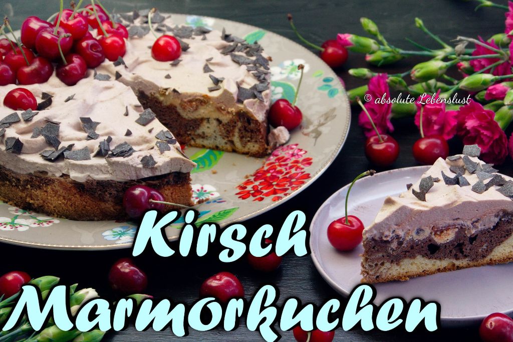 Kirsch Marmorkuchen Rezept - Kirschkuchen mit Schokosahne backen