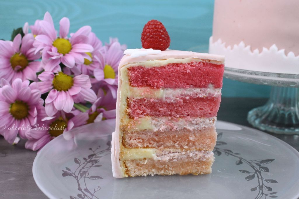 Ombre Torte Zum Muttertag Kleine Himbeertorte Mit Fondant Absolute Lebenslust