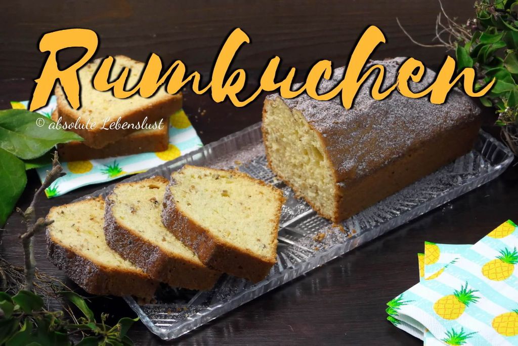 Rumkuchen mit Nüssen backen | schneller Nusskuchen - Rezept mit Rum [einfache Kuchenrezepte]