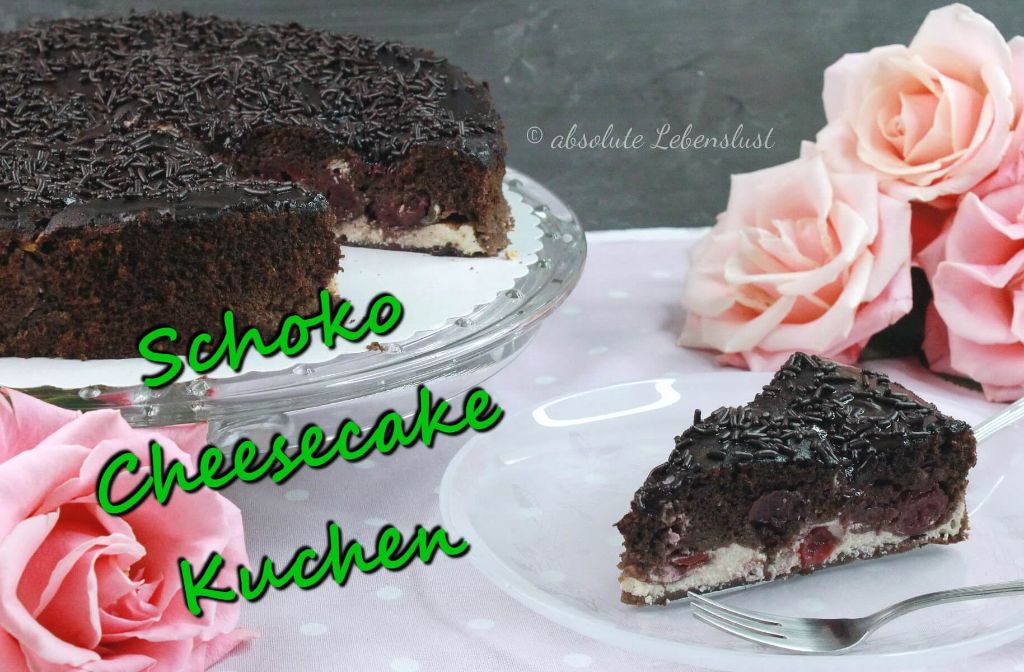 Schoko Kirsch Kuchen mit Cheesencakefüllung | Käsekuchenfüllung im Schokokuchen